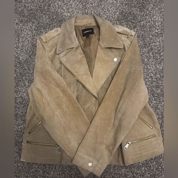 Express Tan Leather Jacket - Picture 2 of 4